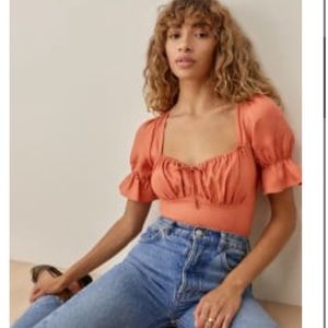 Reformation womens montage top salmon size 6